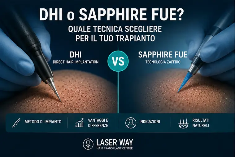 DHI o Sapphire FUE? Quale tecnica scegliere per il trapianto di capelli