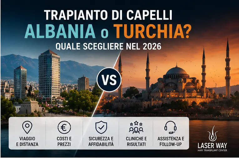 Trapianto capelli Albania o Turchia? Quale scegliere nel 2026